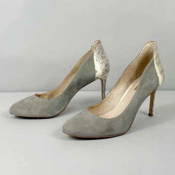 LOUISE ET CIE GREY SUEDE & SNAKE HEELS - Picture 4 of 13